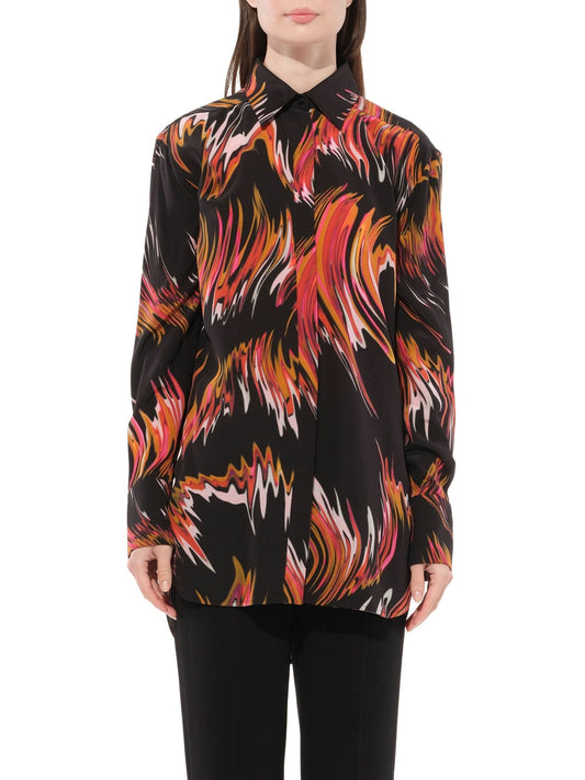 Image of a model wearing Tops. Productname: GIVENCHY Classic Shirt in Black colour by brand - GIVENCHY