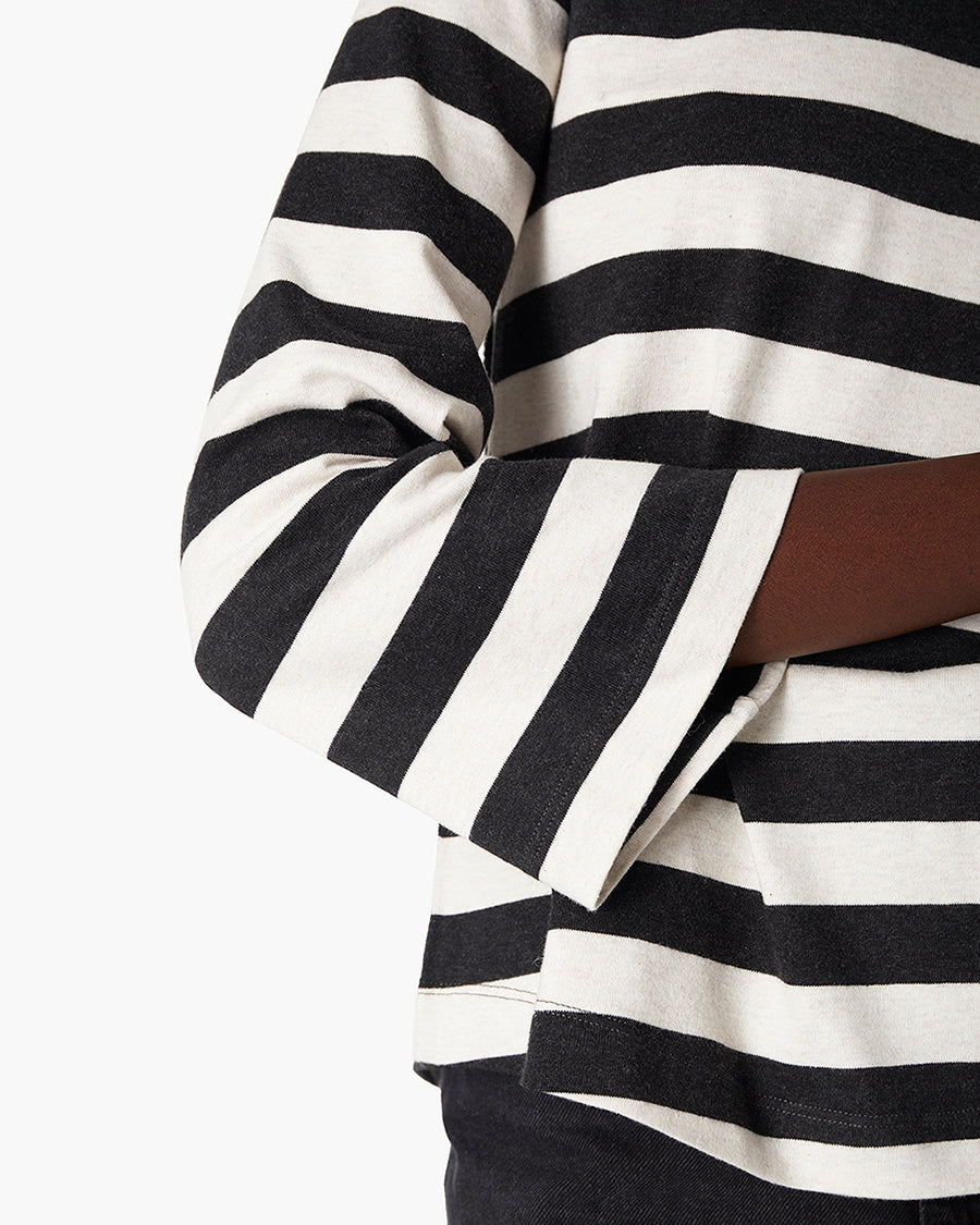 Classic Striped 3/4 Tee (Black/White)