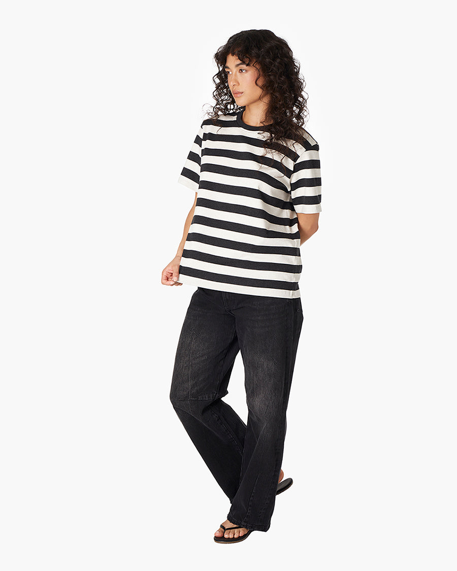 Image of T-Shirts. Productname: Classic Striped Tee Black/White in Black/White colour by brand - TKEES