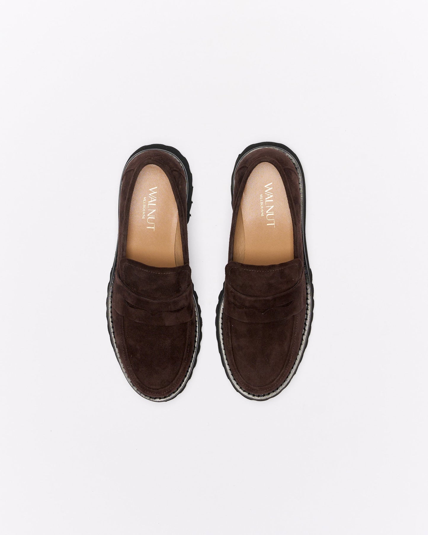 Walnut Melbourne Coco Leather Loafer (Chocolate Suede)