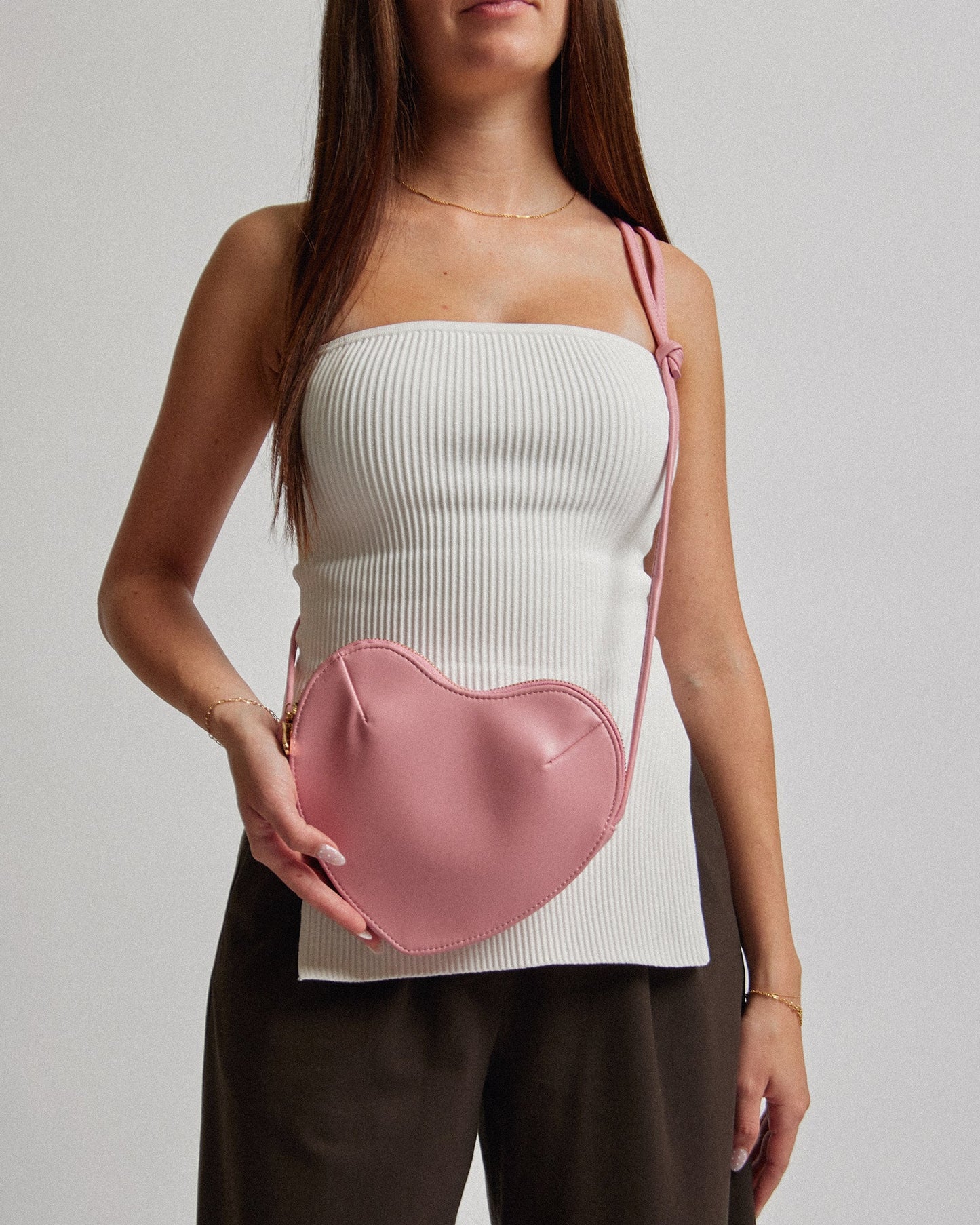 Image of Bags. Product name - Pink Poppy Heart Crossbody Bag in Pink colour by brand - Colette by Colette Hayman