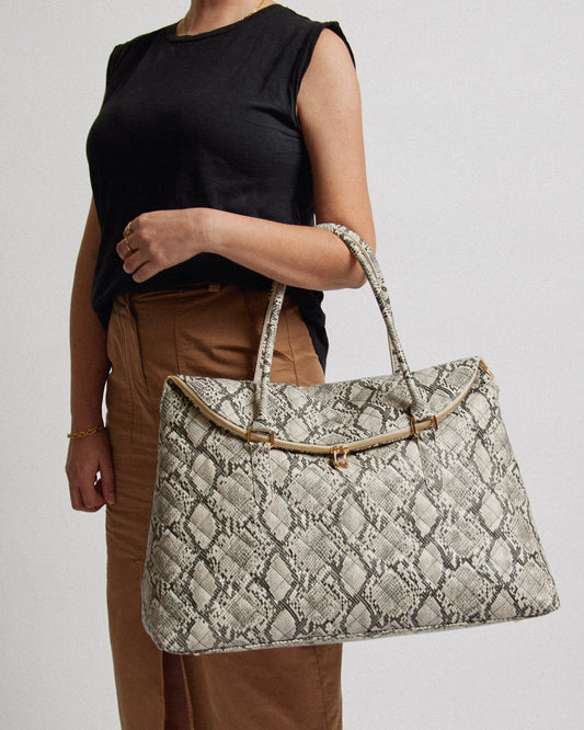 Image of Bags. Productname: Colette Python Ailiey Quilted Zip Top Weekender Bag in Print colour by brand - Colette