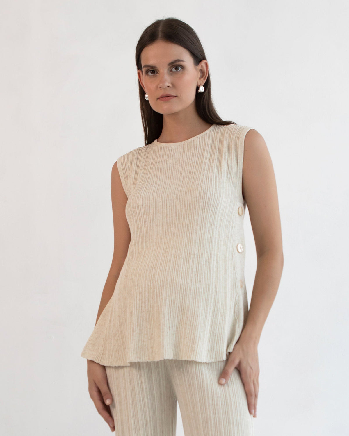 Soon Maternity Collette Linen Knit Feeding Tank