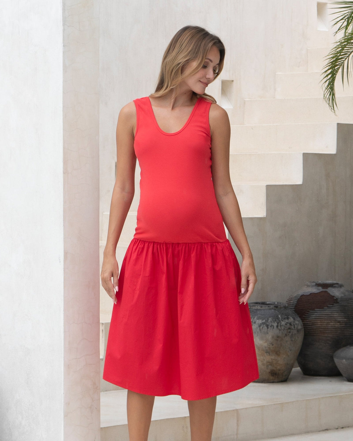 Soon Maternity Contrast Midi Dress