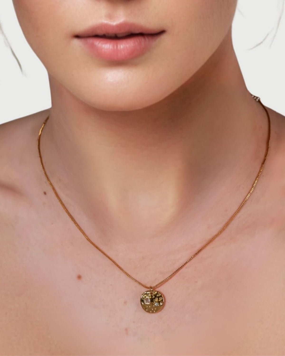 LAVANA Cosmo Gold Diamond Disc Pendant
