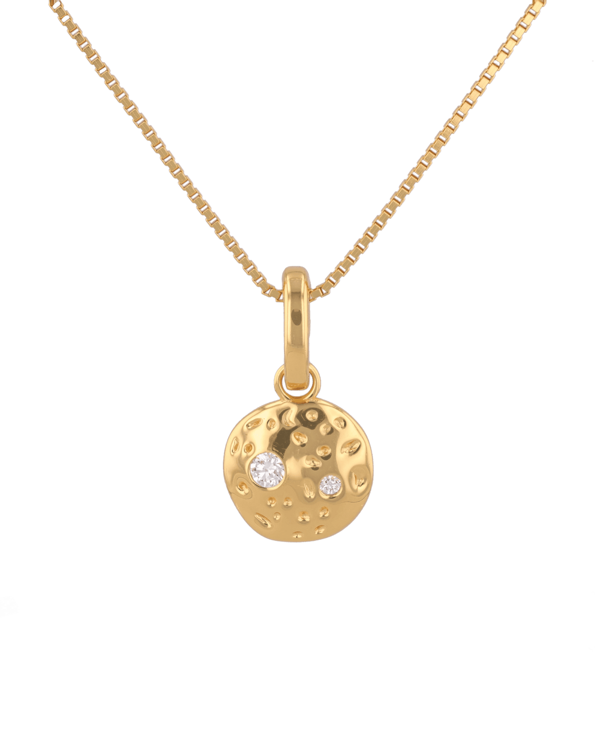 Image of Charms. Product name - Cosmo Gold Diamond Disc Pendant in colour by brand - LAVANA