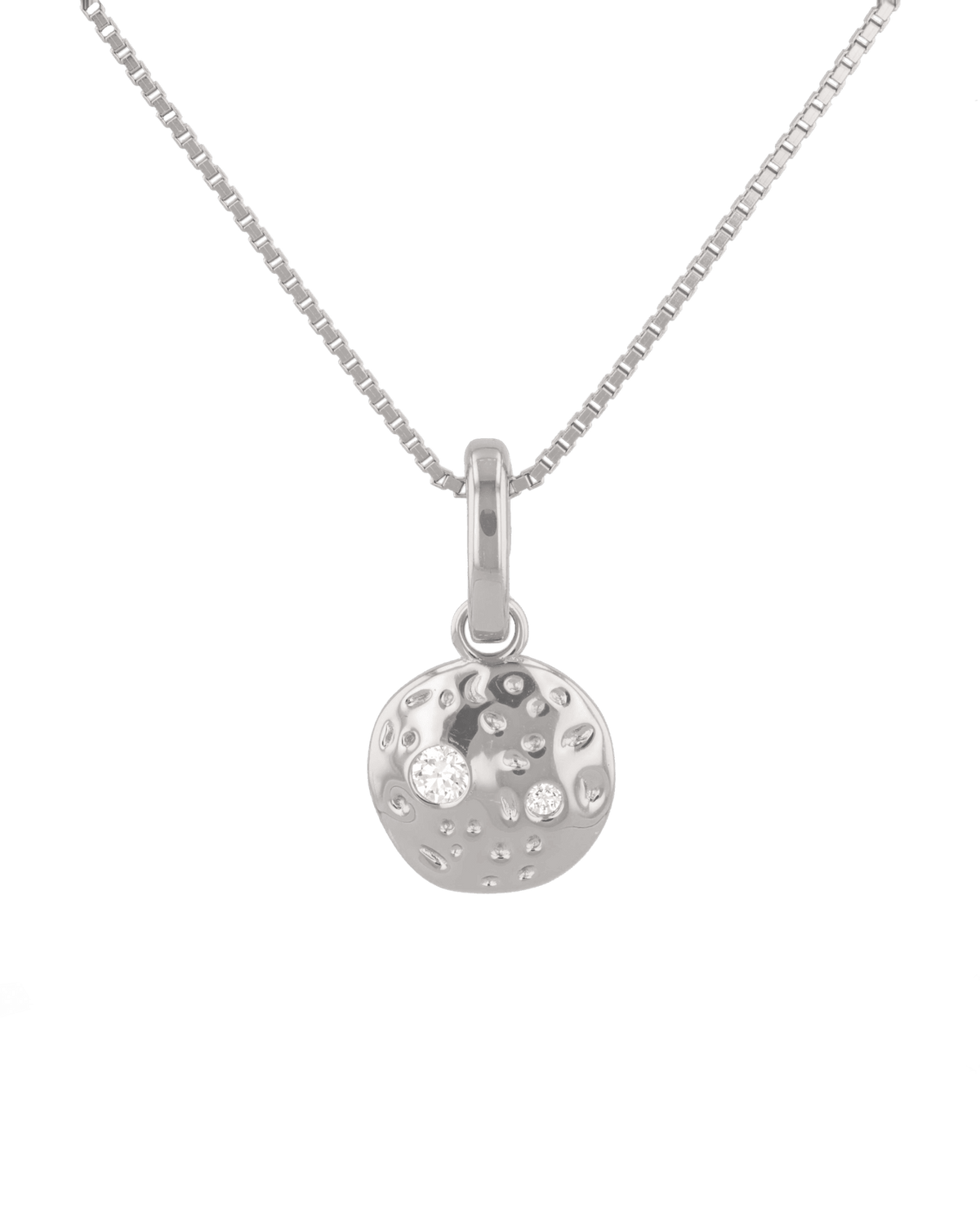 Image of Charms. Product name - Cosmo Silver Diamond Disc Pendant in colour by brand - LAVANA