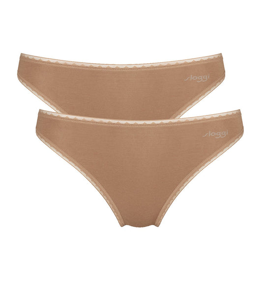 Image of Briefs. Productname: Triumph Sloggi Go Tai 2 Pack in Nostalgic Brown colour by brand - Triumph