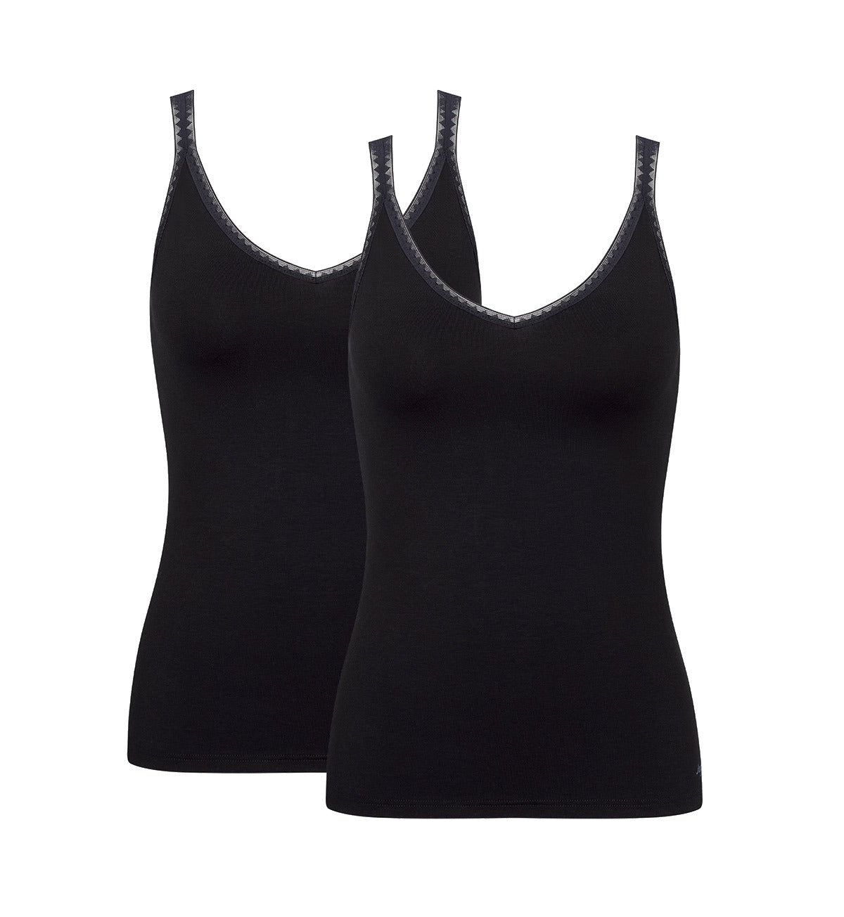 Image of Bras. Productname: Triumph Sloggi Go Top 2 Pack in Black colour by brand - Triumph