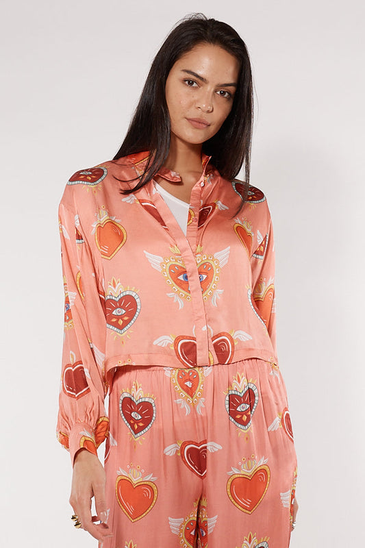 Image of Shirts. Productname: Cowgirl Surfer Bettina Shirt Blush in Blush colour by brand - Cowgirl Surfer