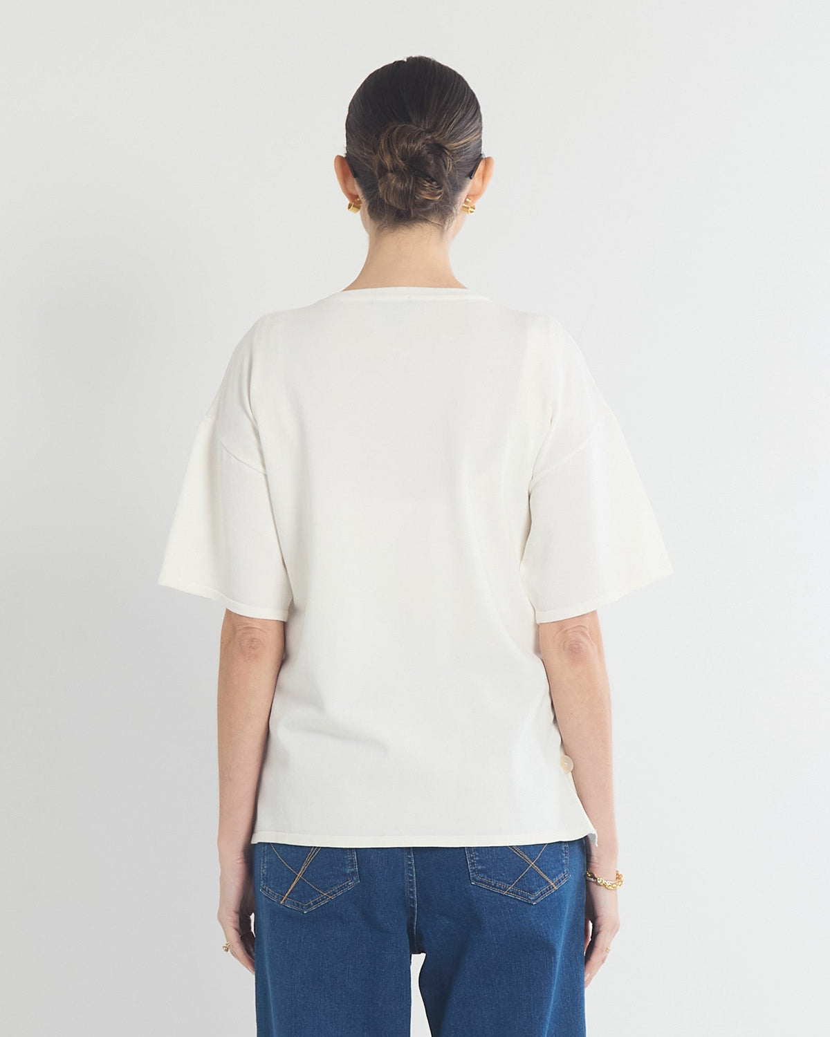 Soon Maternity Crepe Knit Button Feeding Top