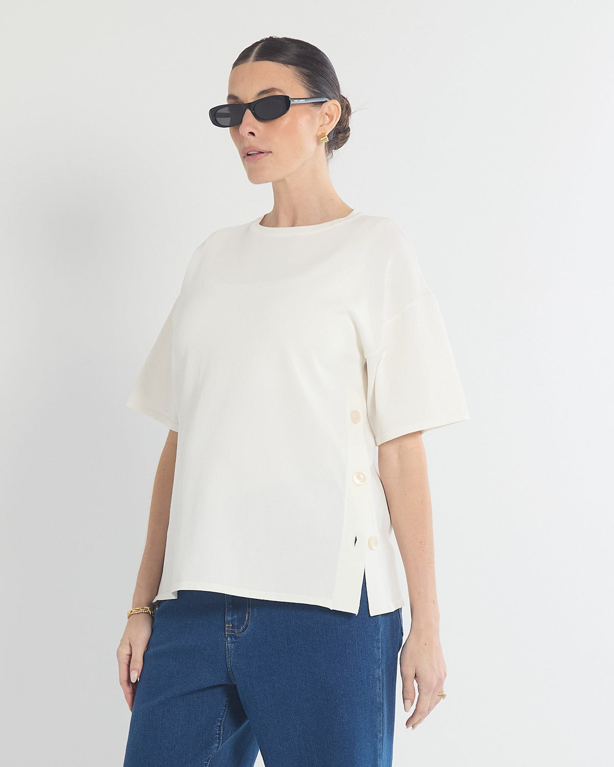 Soon Maternity Crepe Knit Button Feeding Top