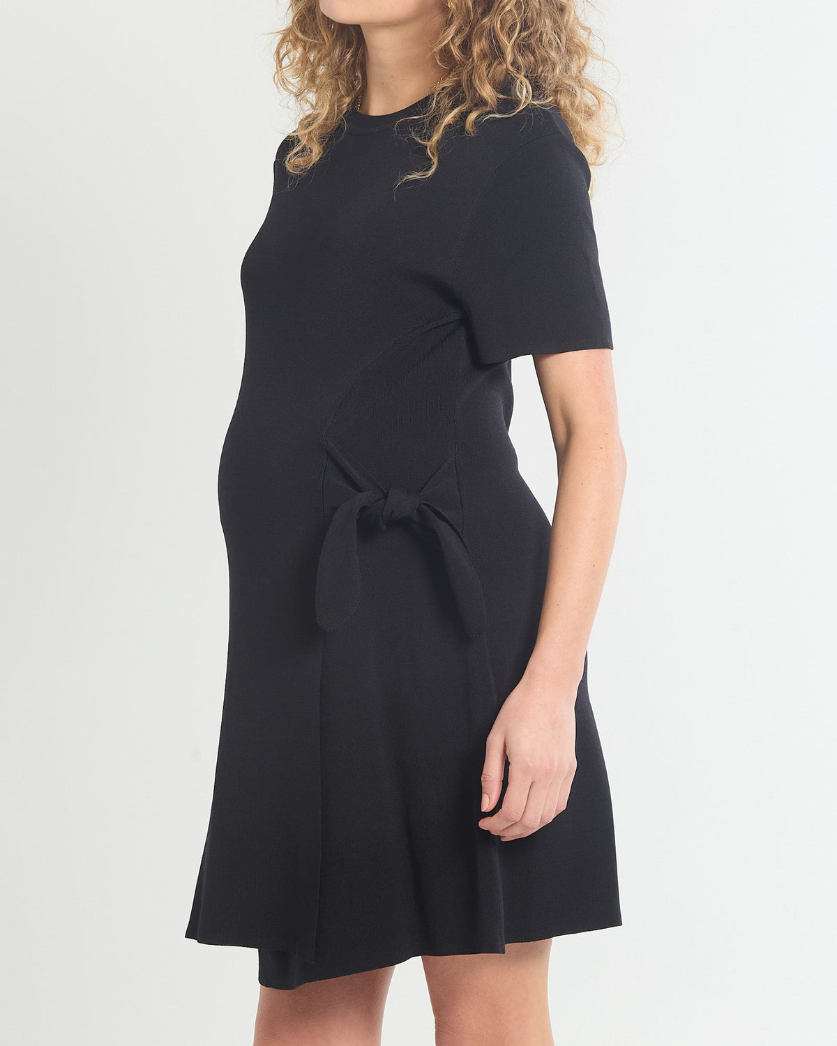 Soon Maternity Crepe Knit Tie Dress
