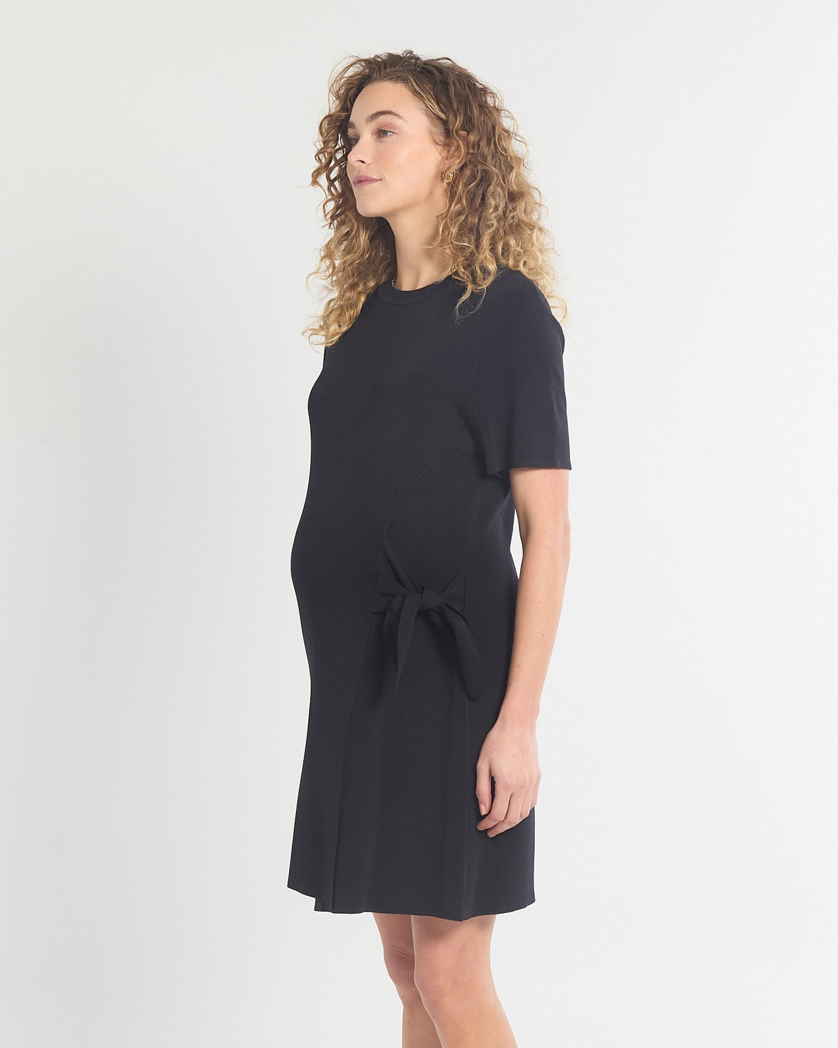 Soon Maternity Crepe Knit Tie Dress