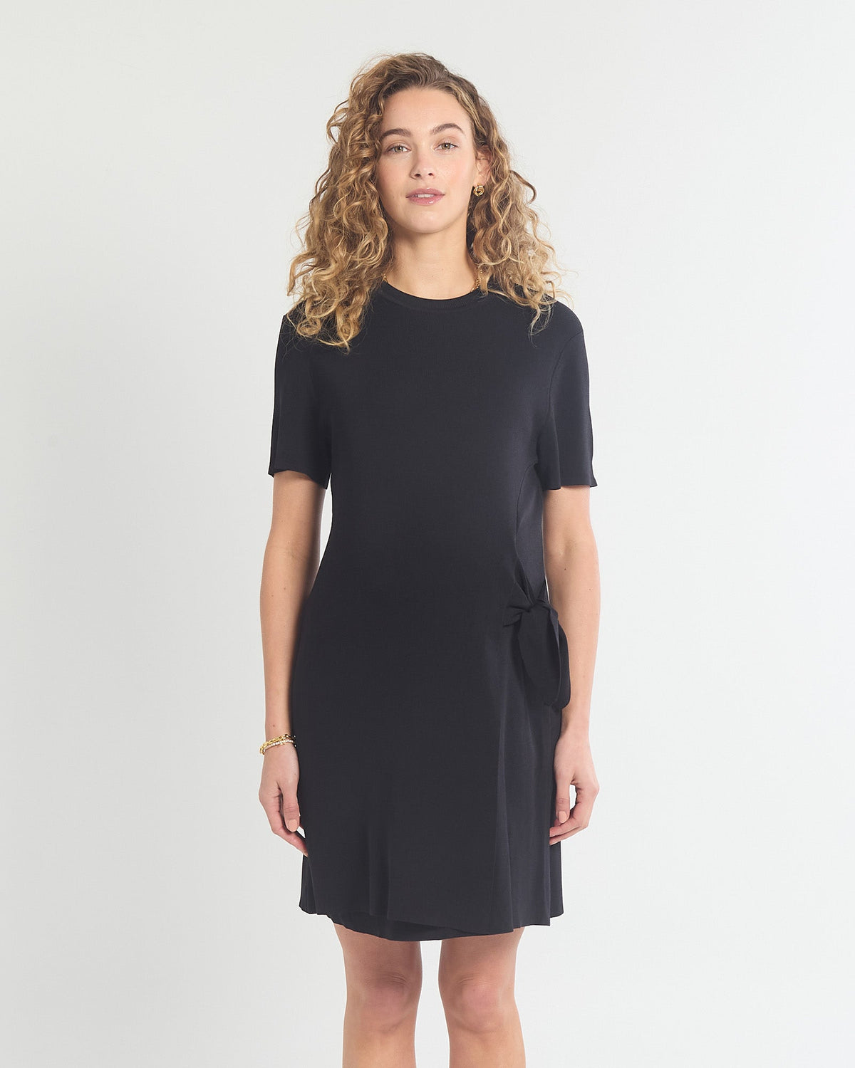 Soon Maternity Crepe Knit Tie Dress