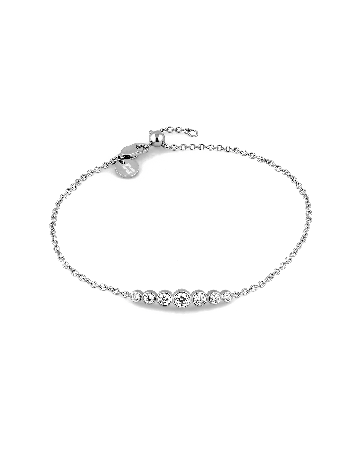 Image of Bracelets. Product name - Crescendo Silver Diamond Bracelet in colour by brand - LAVANA
