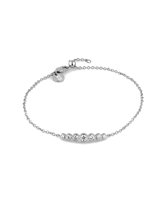 Image of Bracelets. Product name - Crescendo Silver Diamond Bracelet in colour by brand - LAVANA