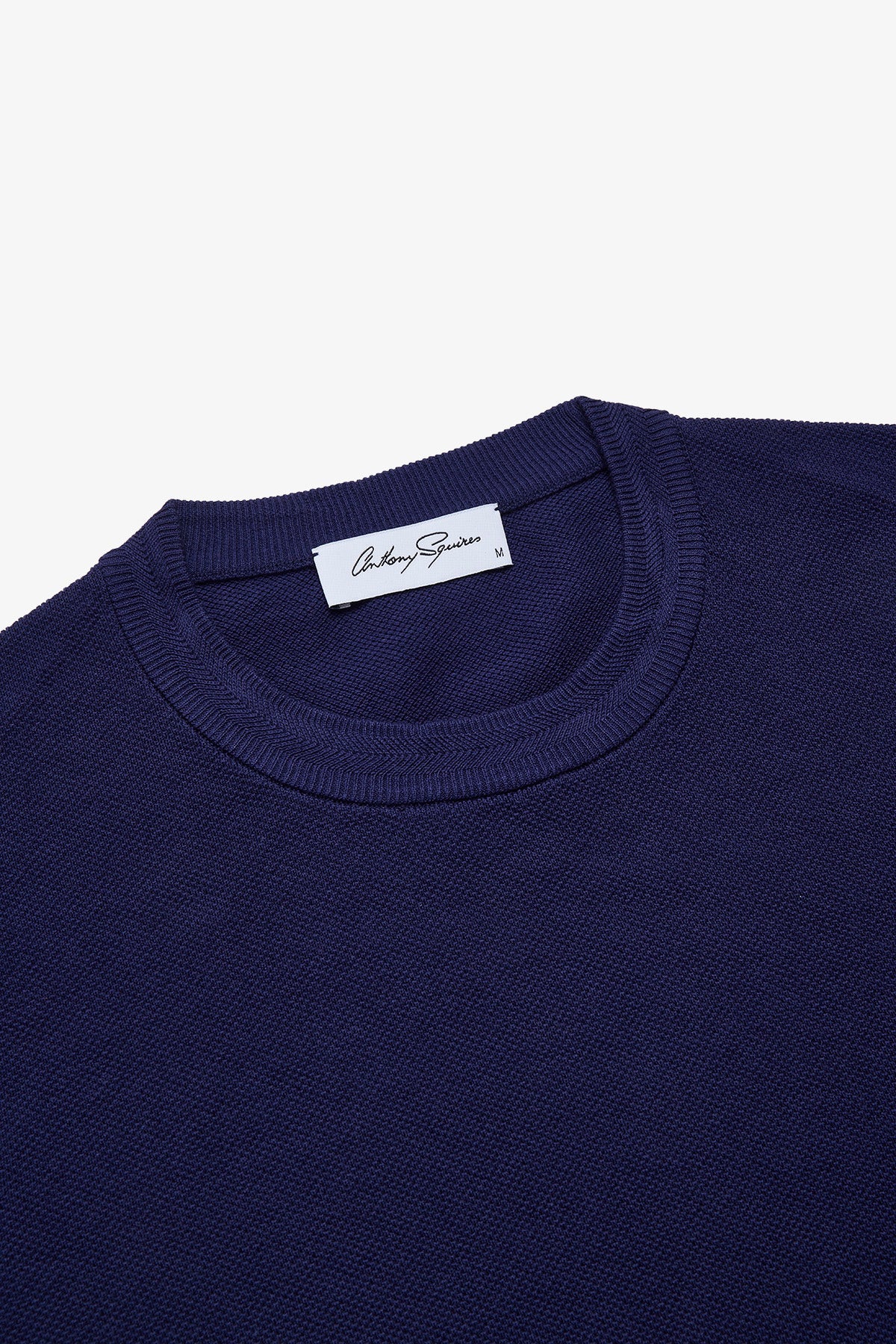 Anthony Squires Knitted crew neck tee supima cotton (Blue)