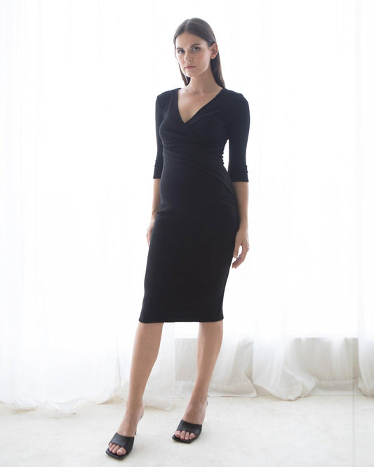 Image of Dresses. Product name - Cross Wrap Feeding Dress in colour by brand - Soon Maternity