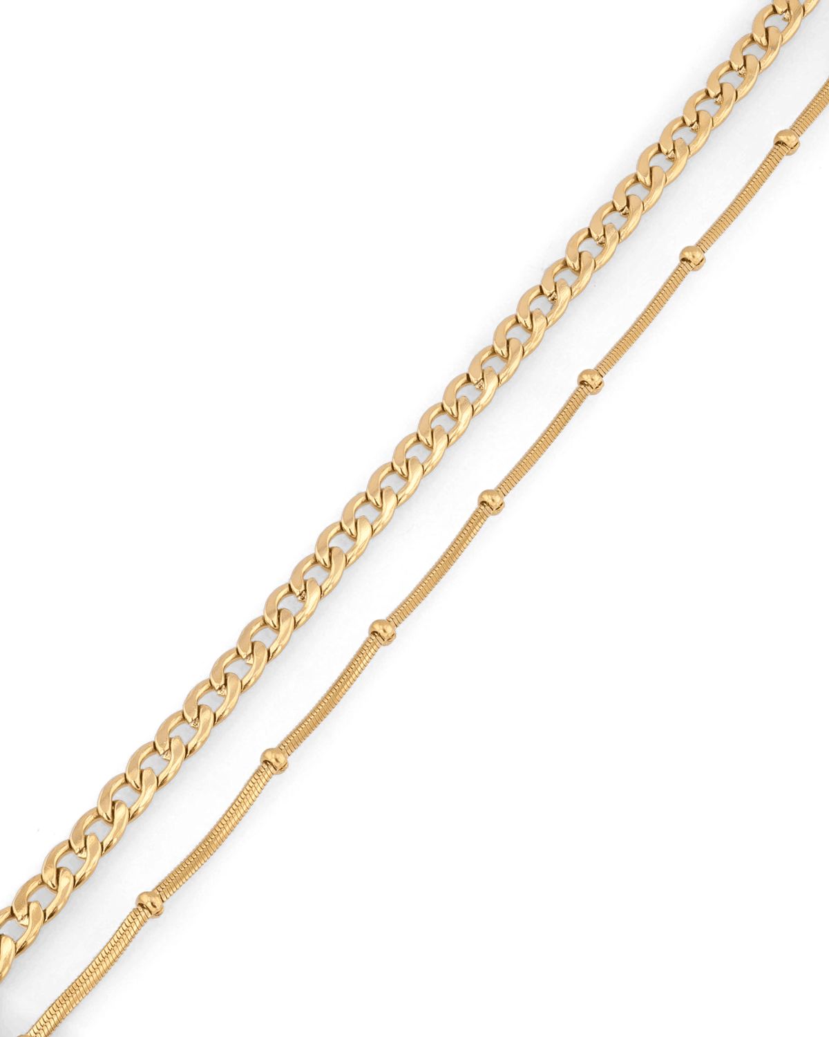 LAVANA Cuban Duet Gold Bracelet Set