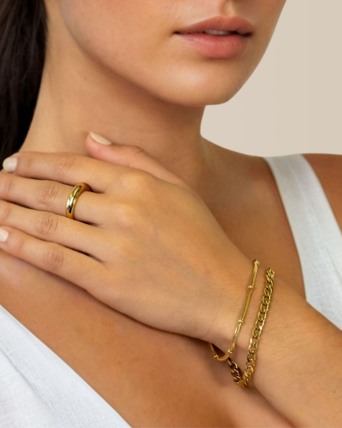 LAVANA Cuban Duet Gold Bracelet Set