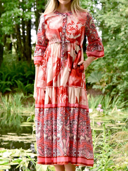 Image of Dresses. Productname: Curate By Trelise Cooper Sweet Escape Dress in Pink Border colour by brand - Curate(Trelise Cooper)