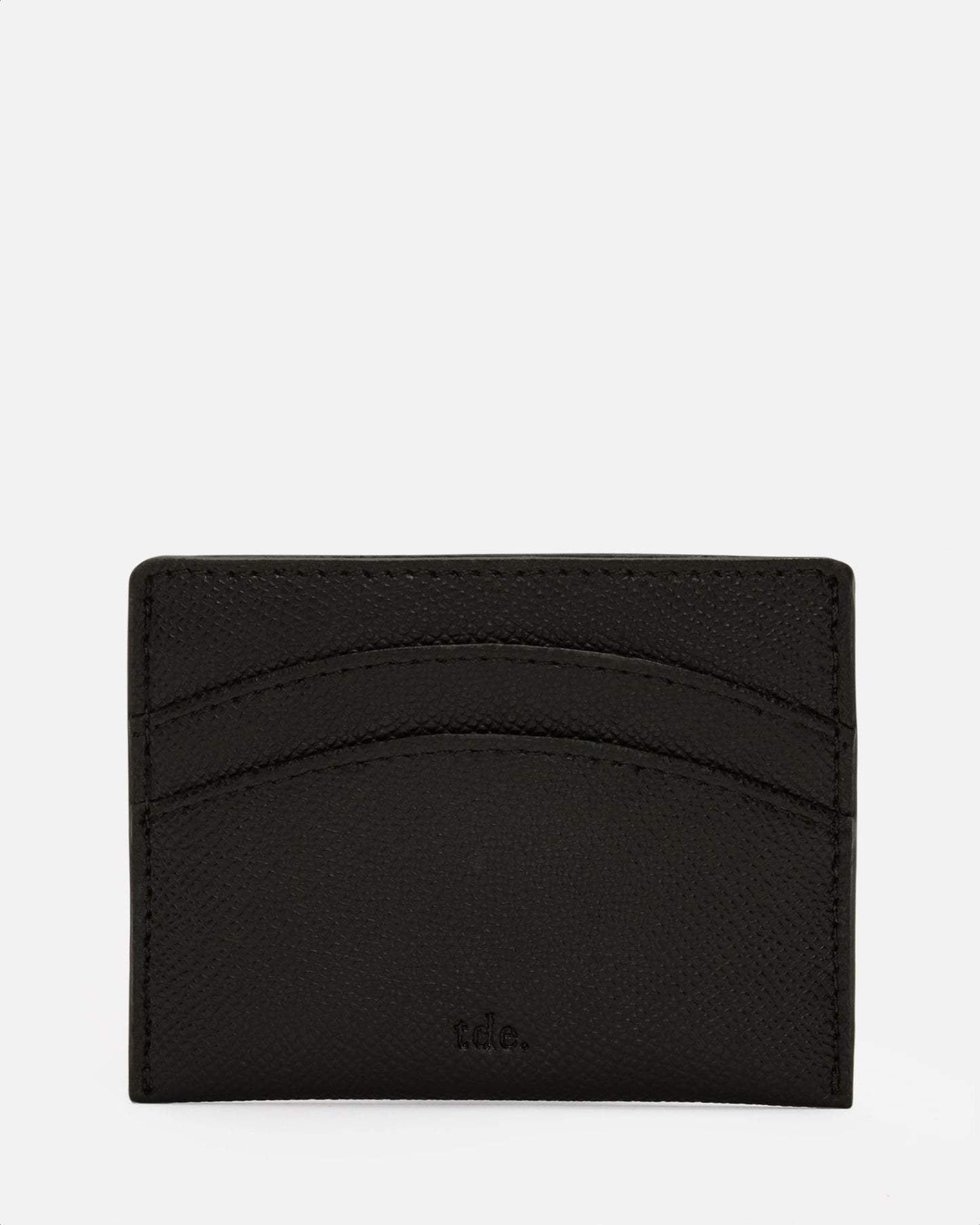 The Daily Edited Essentials Double Card Holder Recycled Saffiano (Black)