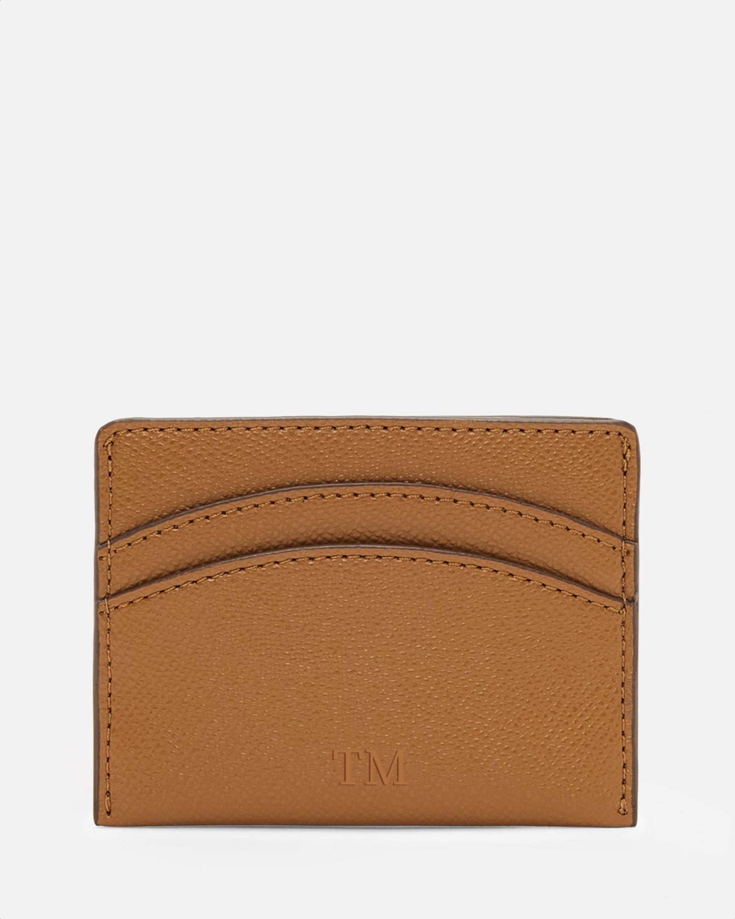 Image of Wallets & Money Clips. Product name - Essentials Double Cardholder Recycled Saffiano Rich Tan in Tan colour by brand - GROUP48