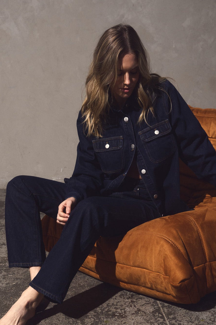 Image of Blouses. Product name - Aveline Denim Shirt Rinse Wash in Rinse Wash colour by brand - Sass Clothing