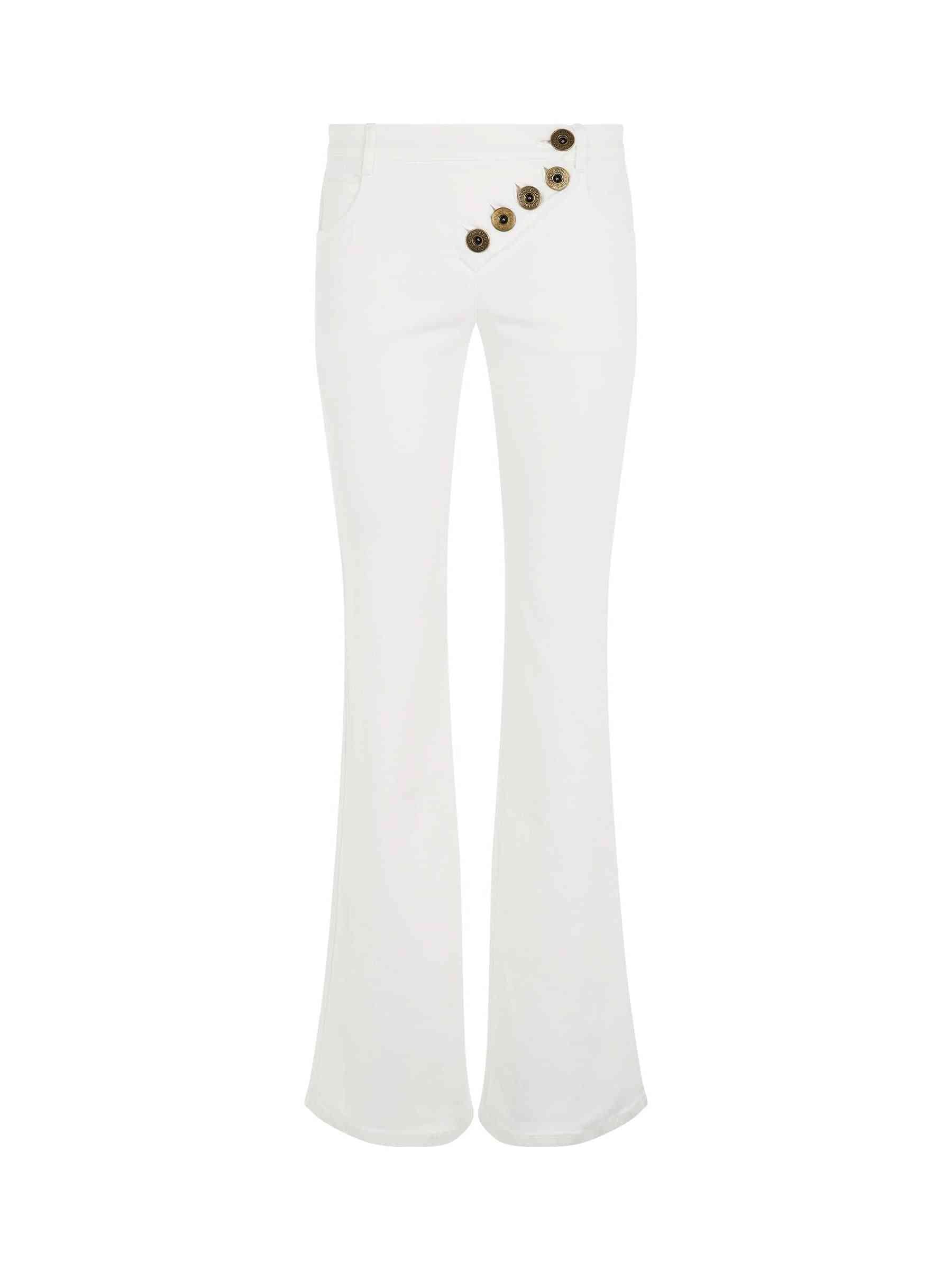 Image of a model wearing Pants. Productname: CHLOE Pants in White colour by brand - CHLOE