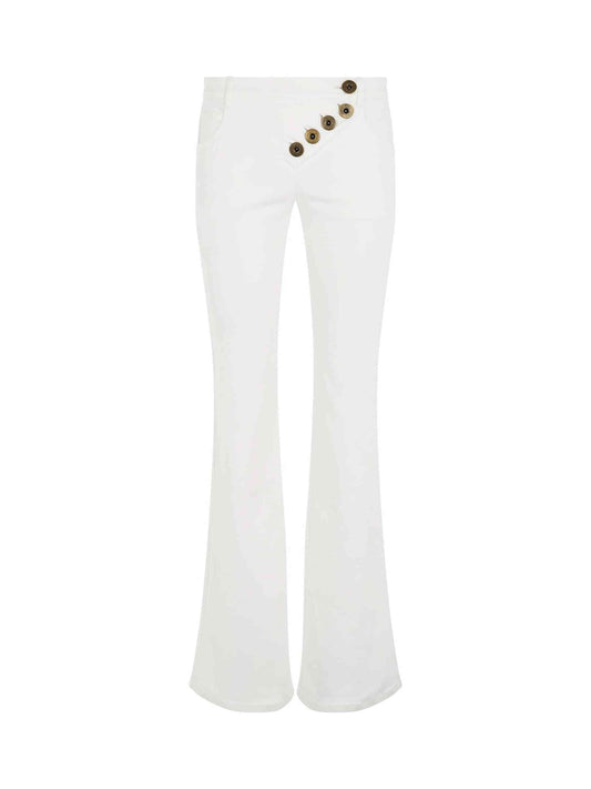 Image of a model wearing Pants. Productname: CHLOE Pants in White colour by brand - CHLOE
