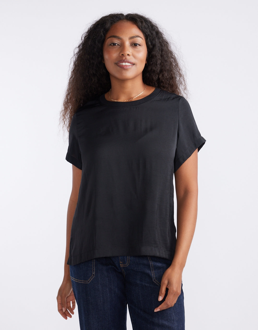 White & Co. Drape Tee (Black)