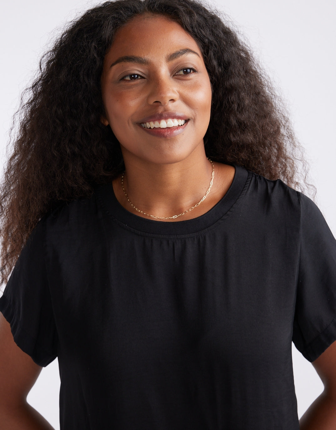 White & Co. Drape Tee (Black)