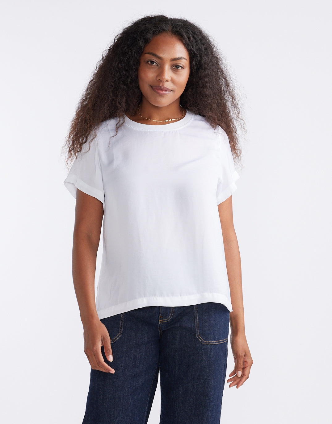 White & Co. Drape Tee (White)