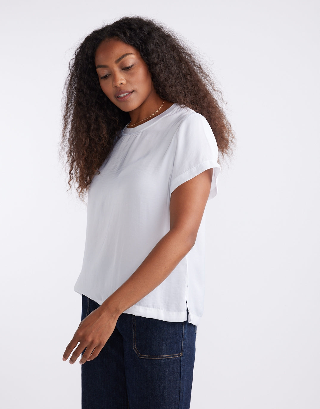 White & Co. Drape Tee (White)
