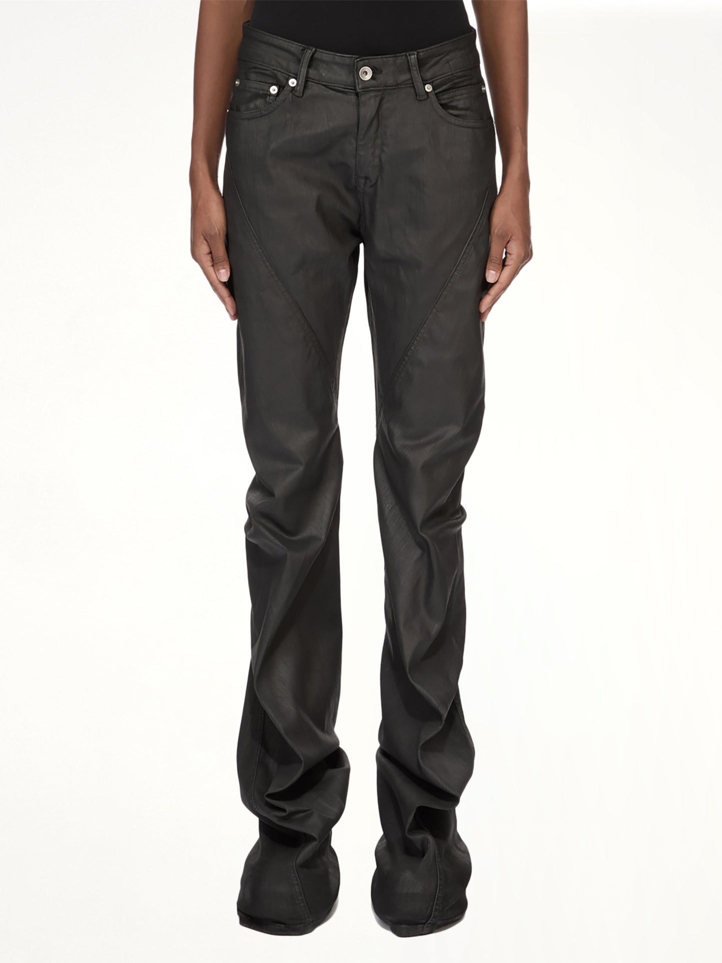 Image of Jeans. Product name - Bias Bootcut in Black colour by brand - RICK OWENS DRKSHDW