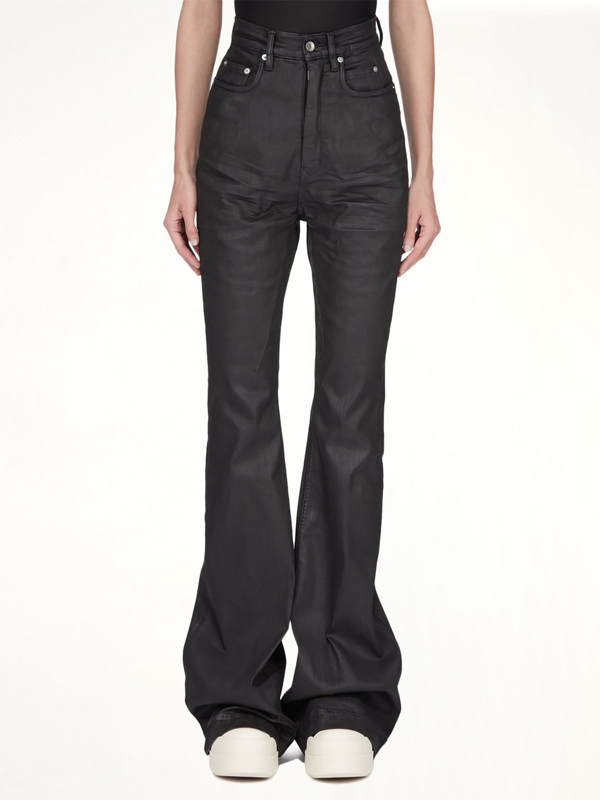 Image of Jeans. Product name - Bolan Bootcut in Black colour by brand - RICK OWENS DRKSHDW