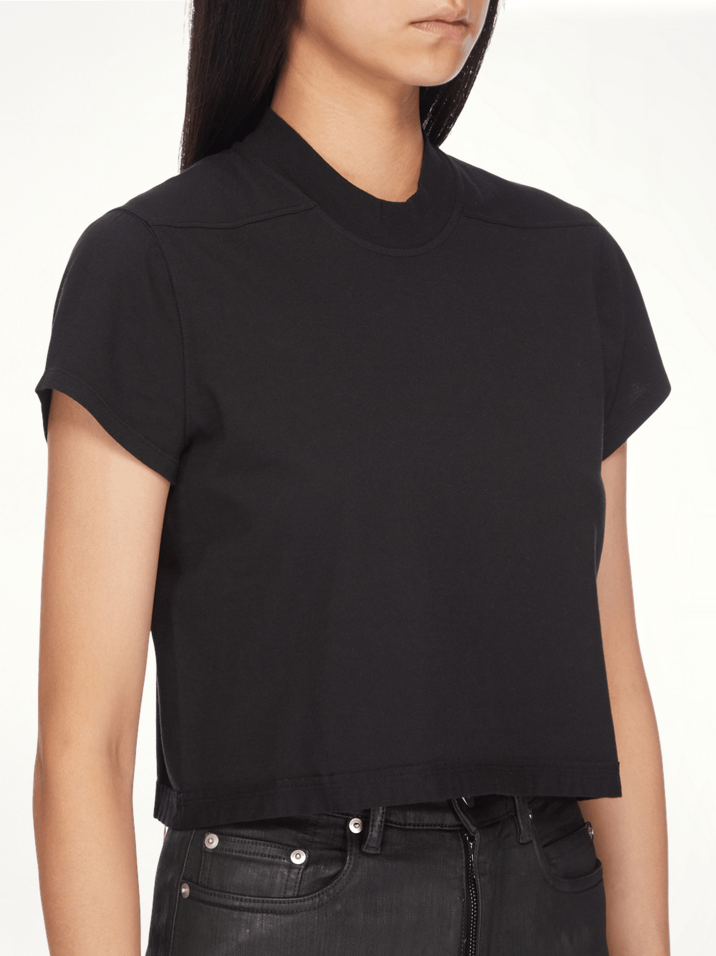 RICK OWENS DRKSHDW Cropped Small Level T-Shirt (Black)