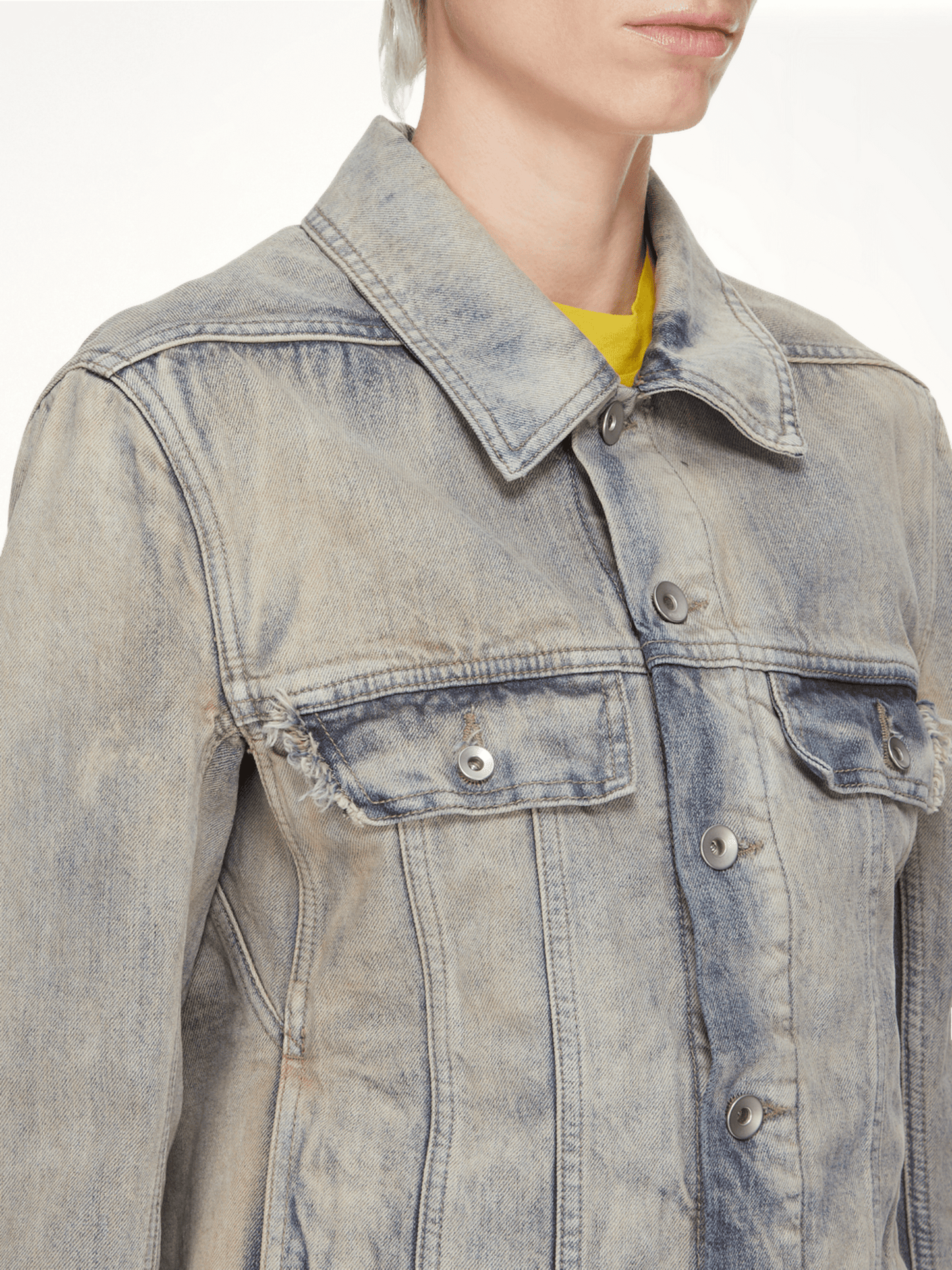 RICK OWENS DRKSHDW Trucker Worker Jacket (Blue)