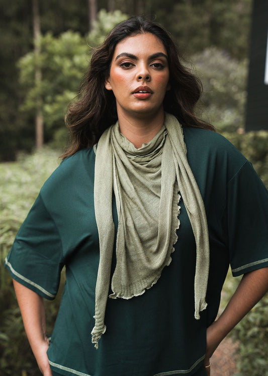 Lou Lou Sassoon Cashmere/Bamboo Scarf (Olive)