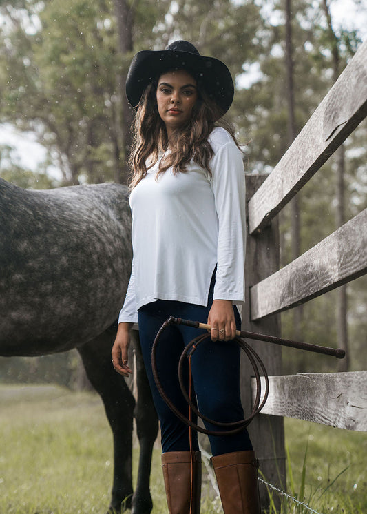Lou Lou Luxe Bamboo Full-Length Legging (Navy)