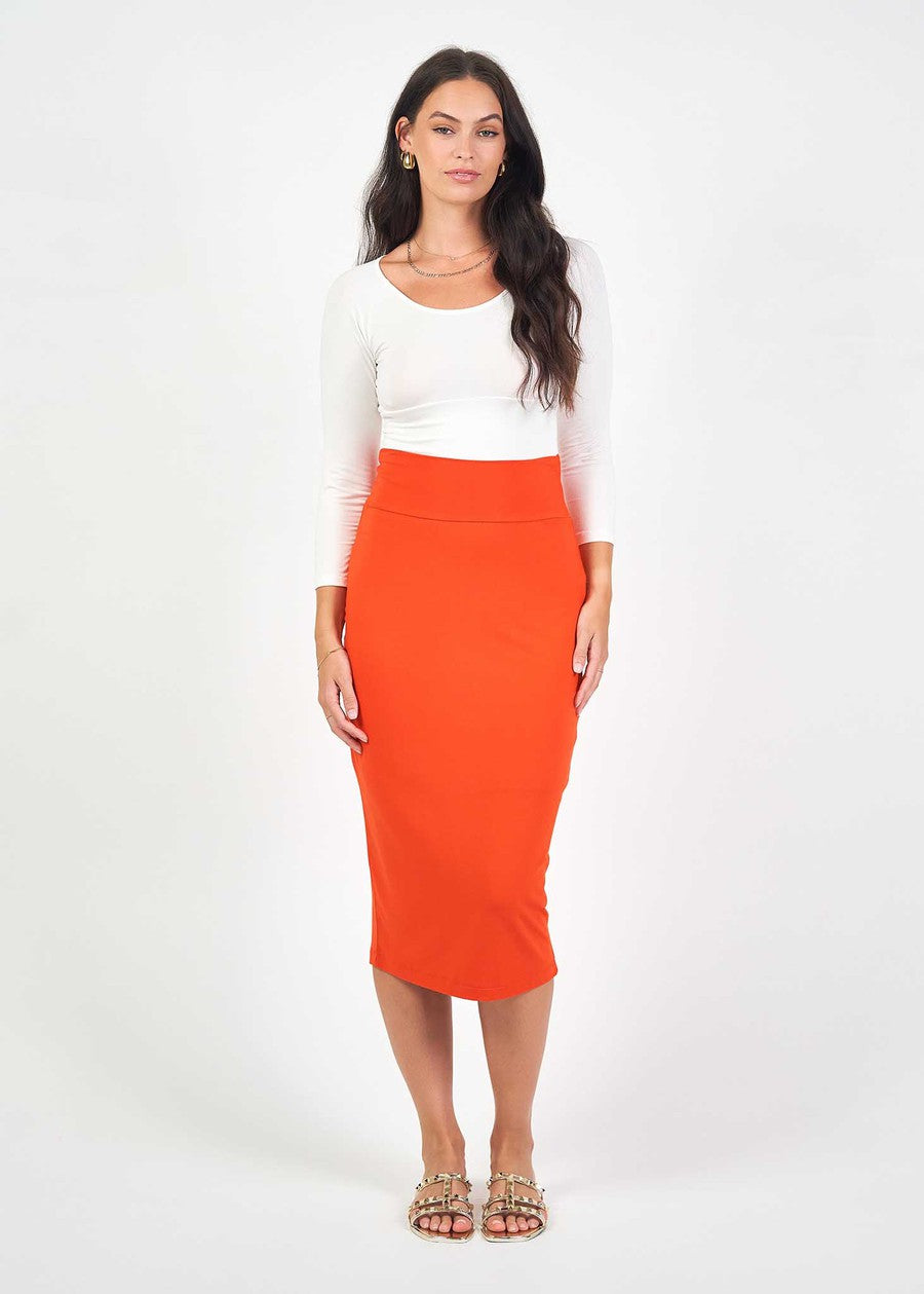 Lou Lou Maxi Bamboo Whitney Tube Skirt (Fiery Red)