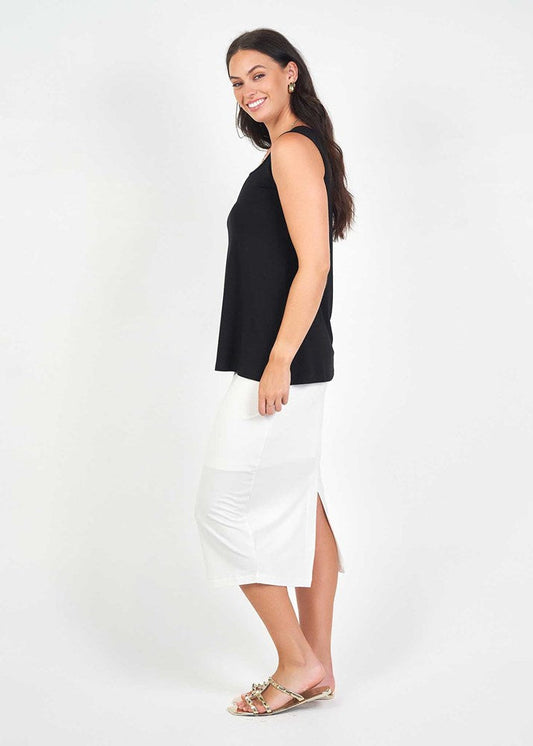 Lou Lou Alicia Reversible Bamboo Singlet Top (Black)
