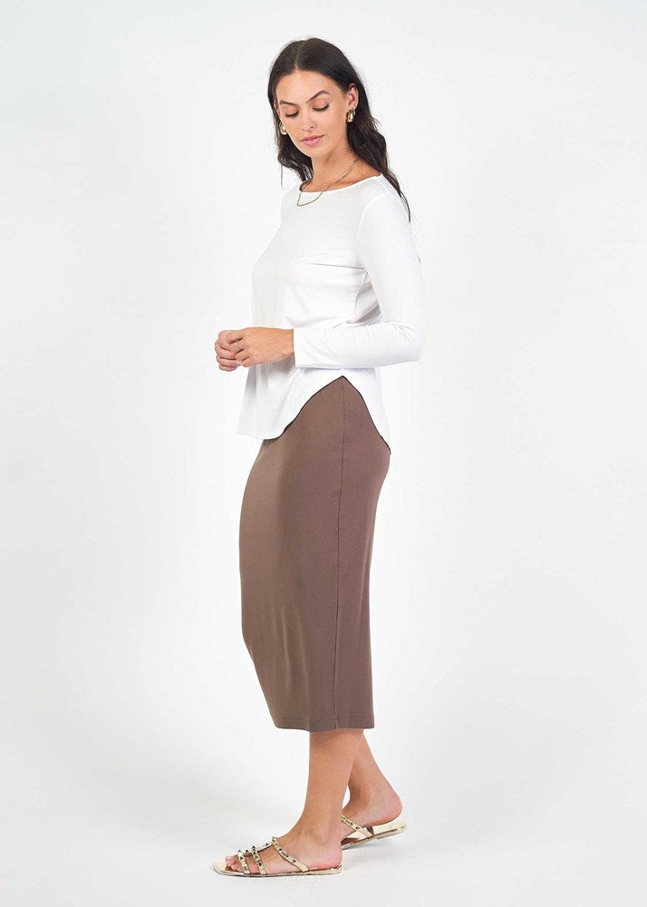 Lou Lou Adele Long Sleeve Bamboo Top (White)