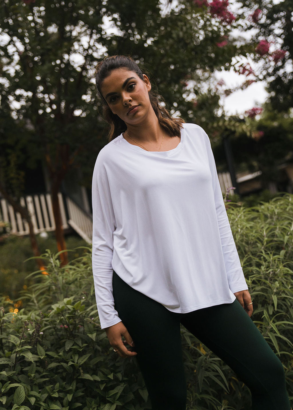 Lou Lou Gina Long Sleeved Bamboo Top (White)