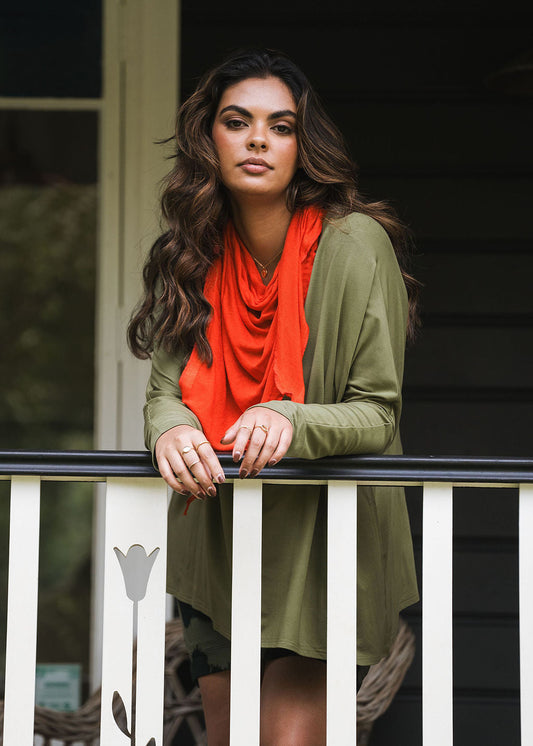 Lou Lou Sassoon Cashmere/Bamboo Scarf (Fiery Red)