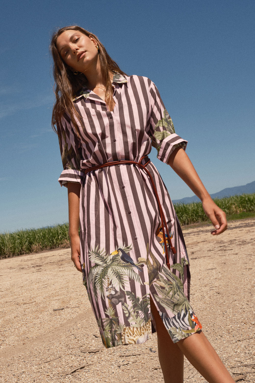 Image of Dresses. Product name - LulaSoul Forestville Shirtmaker Espresso in Espresso colour by brand - LulaSoul