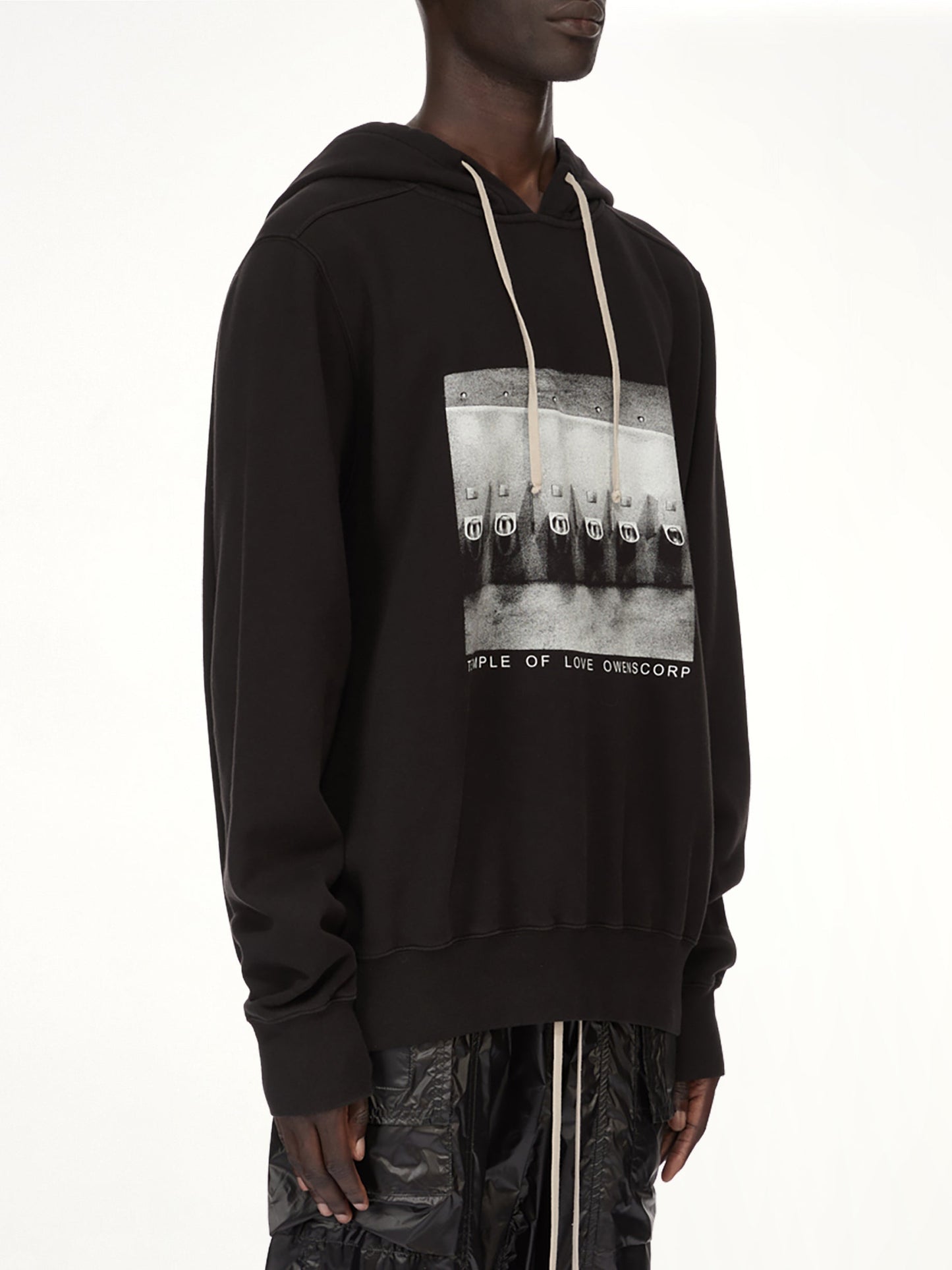 RICK OWENS DRKSHDW Urinal Oversized Hoodie (Black)