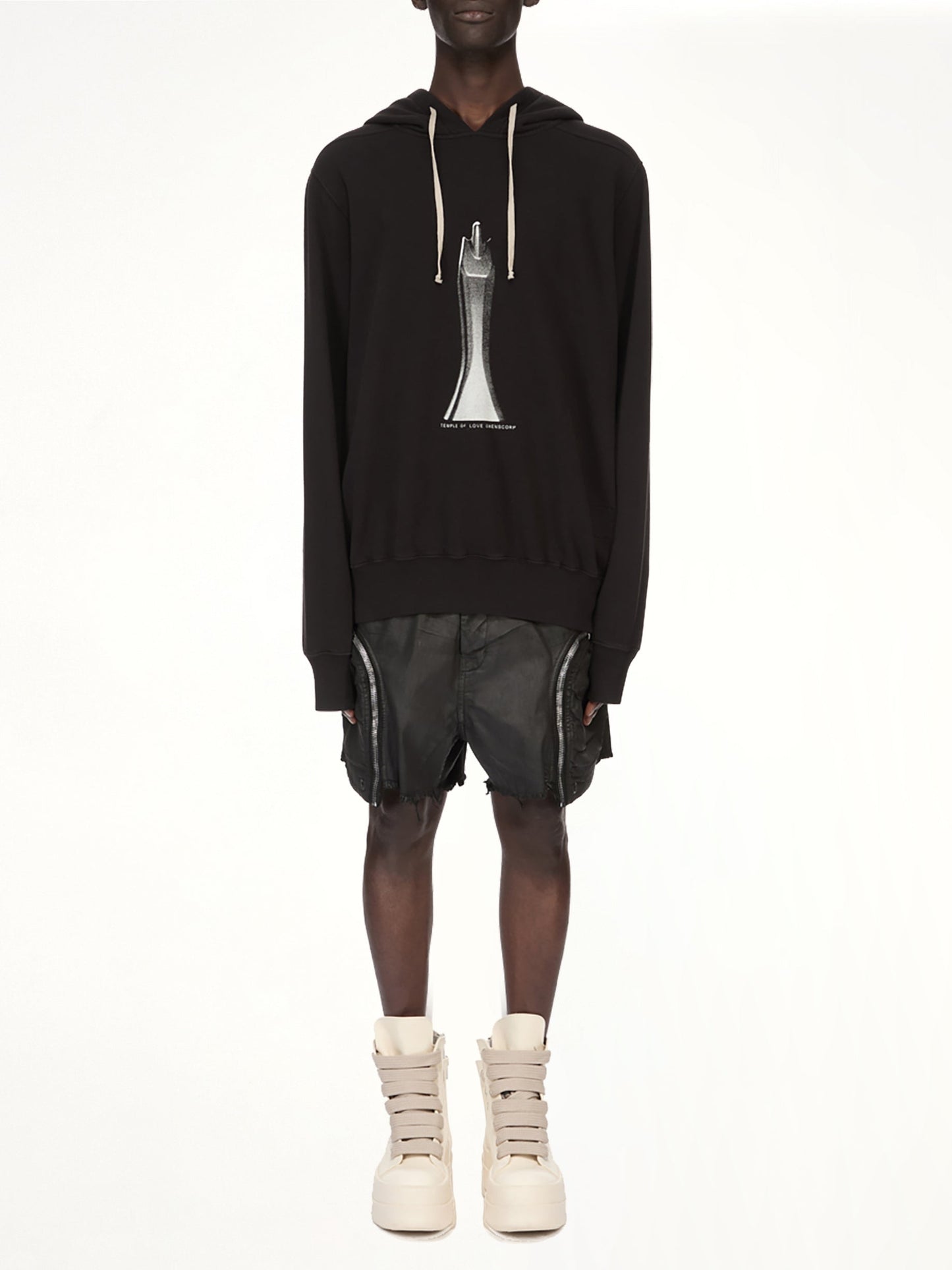 RICK OWENS DRKSHDW Statue Oversized Hoodie (Black)