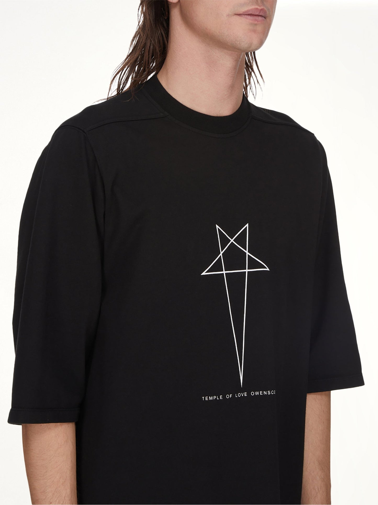 RICK OWENS DRKSHDW Pentagram Jumbo SS T-Shirt (Black)